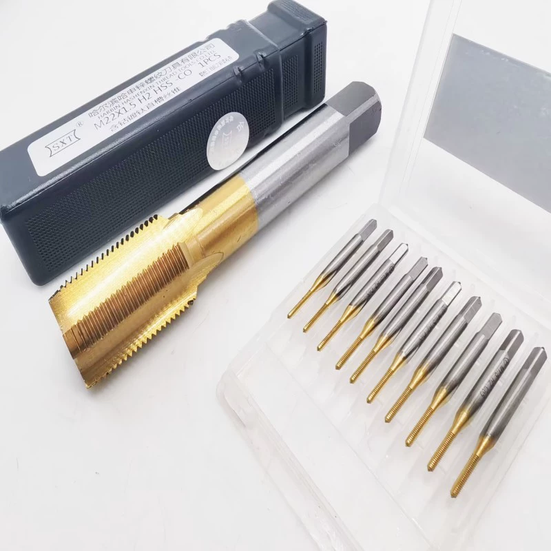 Маленький метчик с прямой канавкой с титановым покрытием m35, высокоскоростной стальной метчик с кобальтовым покрытием и прямой канавкой m0,8m1m2m3m4-m30