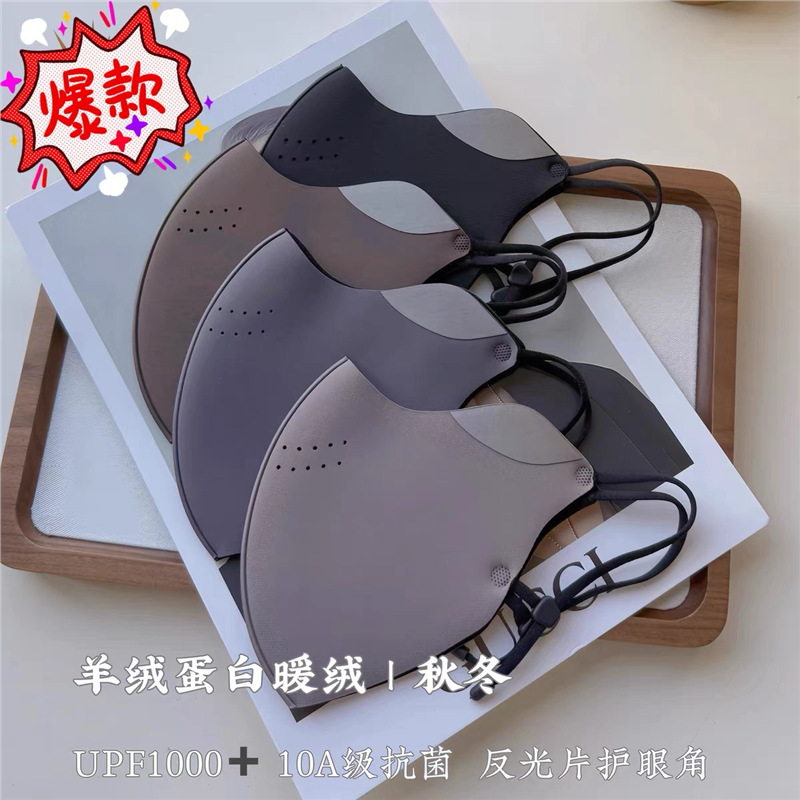 2025 Autumn and Winter Fleece-Lined Eye Protection Thickeneded Warm Mask Fashionable Fleece-Lined Windproof and Cold-Proof Mask Showing Face Small Sun Protection