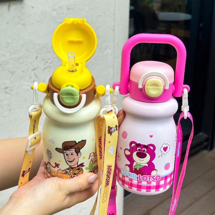 Toy Story portable taza de agua para niños doble taza de agua portátil de alto valor de visualización de los estudiantes de acero inoxidable 316