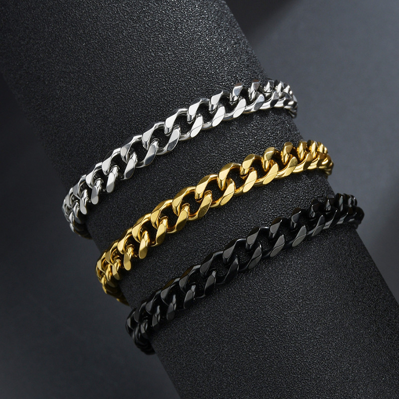 Hip-hop Solid Color Titanium Steel Stoving Varnish Plating Bracelets 1 Piece display picture 4