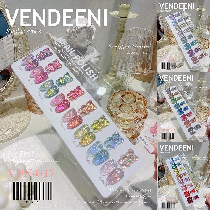 VSN new G series a variety of small Suits star sand broken Diamond Disco rubber buling burst flash luminous nail oil glue shop