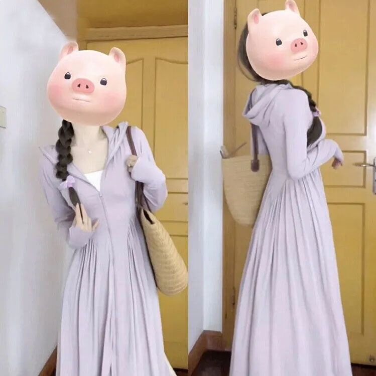 New Ice Silk Sun Protection Clothing Upf50+ Women's Robe Style Full-Body Sun Protection Long Skirt Outdoor Anti-Uv Dress for Women