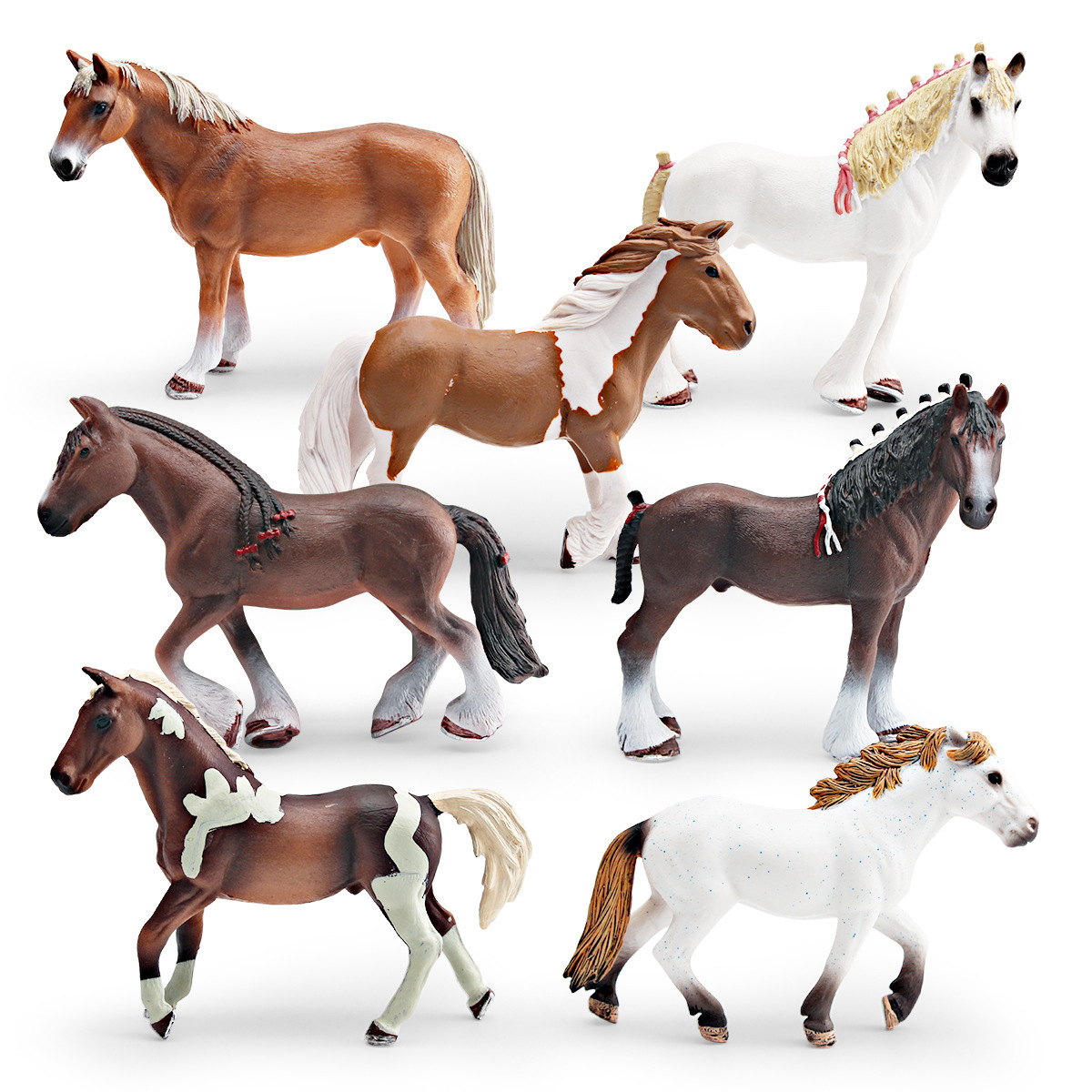 Simulación infantil de Clydedale ponies de mar Roussama modelo de animal sólido estático juguetes de decoración