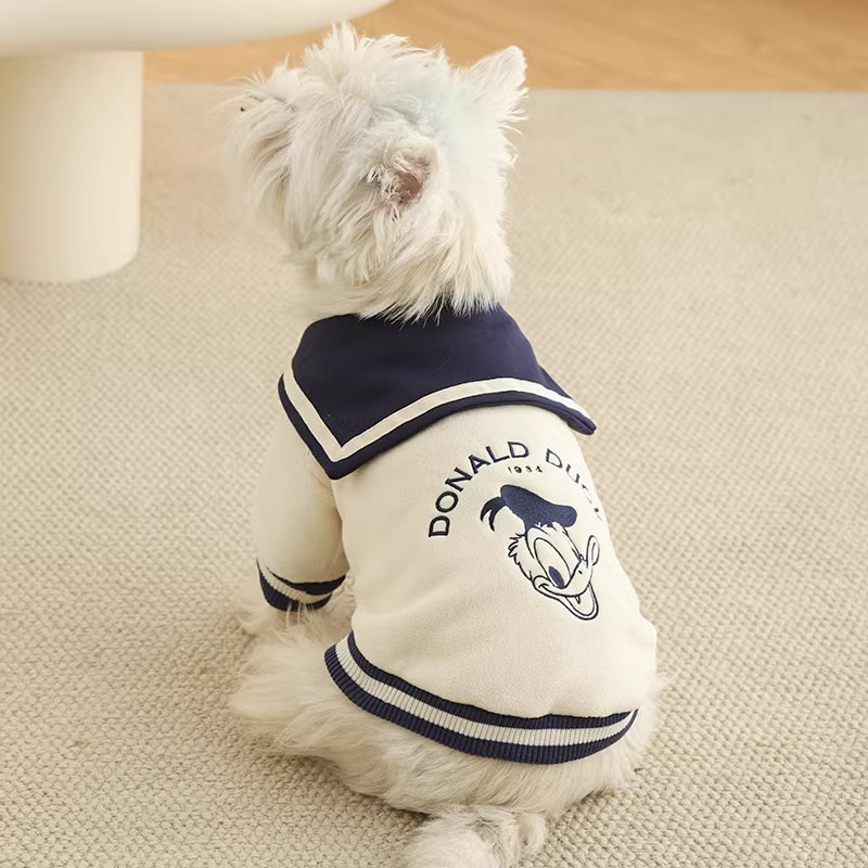 Disney Mickey serie de ropa de perro Donald Duck calentamiento invierno grueso gatos trajes marineros sherry osos