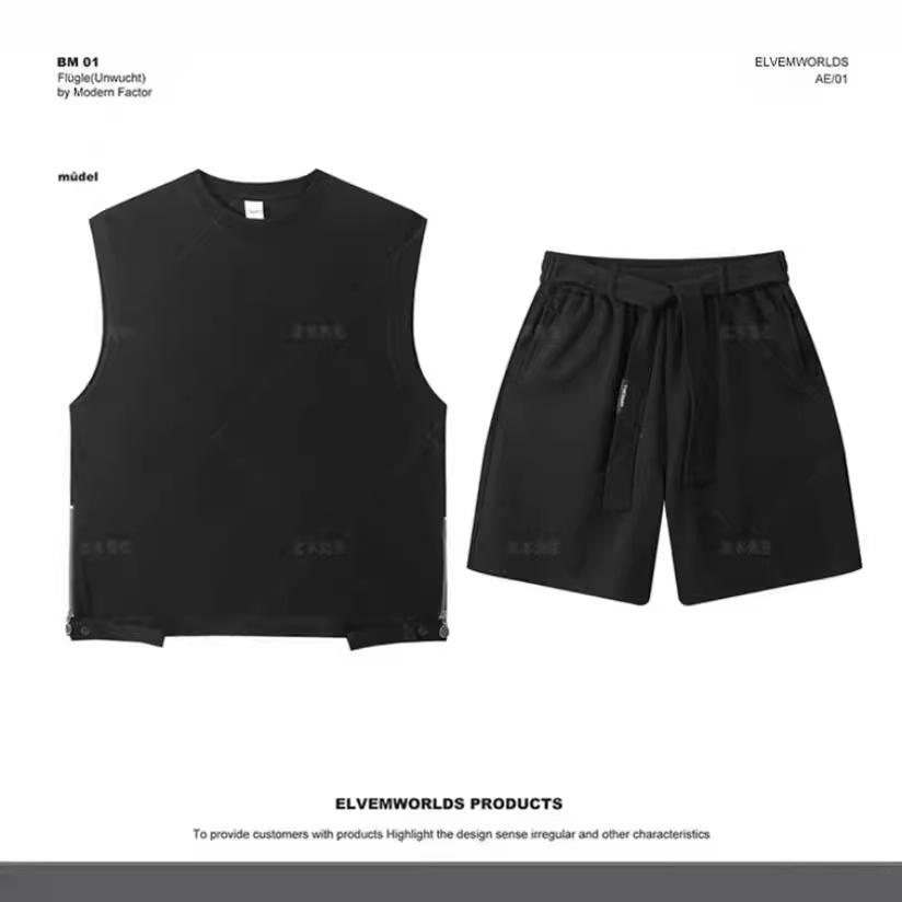 The same style north wood clothing summer solid color leisure sports suit trend simple fashion all-match lovers suit FA