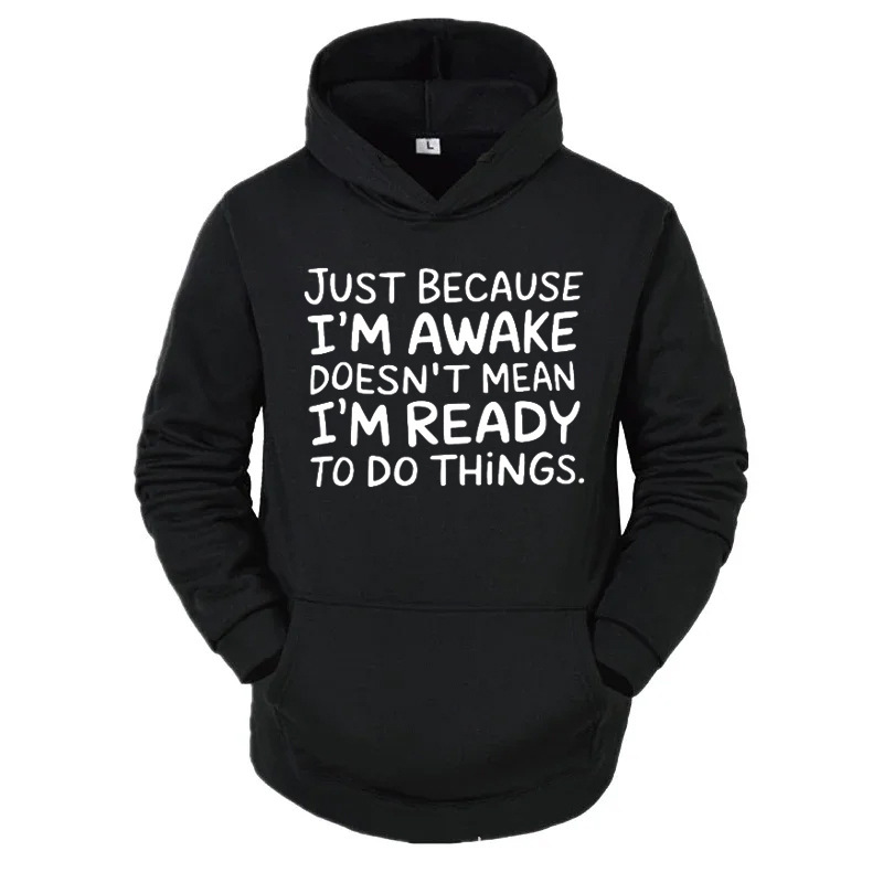 Amazon Temu's popular item: "Because I'm Awake" printed sweatshirt, funny meme hoodie, 60902-6 Amazon Temu's popular item: "Because I'm Awake" printed sweatshirt, funny meme hoodie, 60902-6
