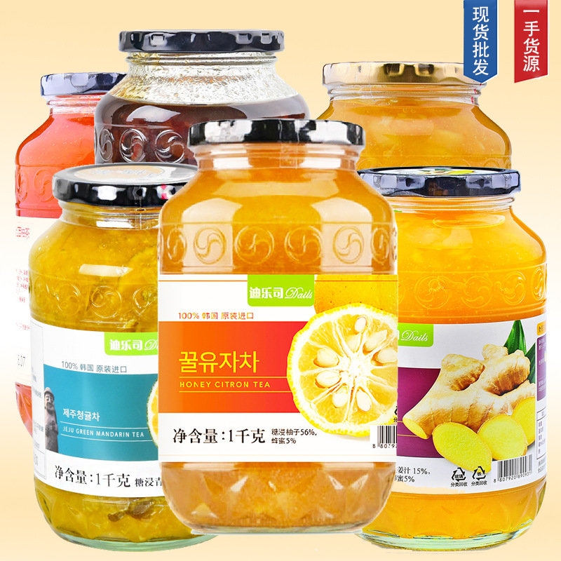 迪乐司百香果红西柚蜂蜜柚子茶韩国进口灌装冲饮果味茶泡水喝果酱
