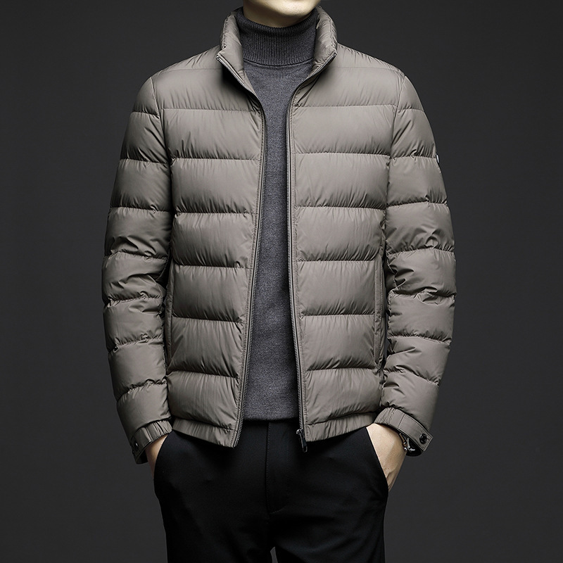 2025 High-End Men's Goose down Jacket Stand Collar Lightweight Short Top Autumn and Winter Thin down Jacket for Men