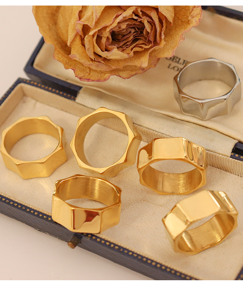 New minimalist geometric brushel womenu0027s jewelry simple titanium steel ring