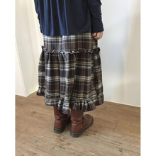 2色秋季新款复古学院风韩国ins磨毛价格花边拼接半身裙