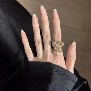 精致轻奢超闪蝴蝶戒指时尚百搭显气质女款指环优雅经典