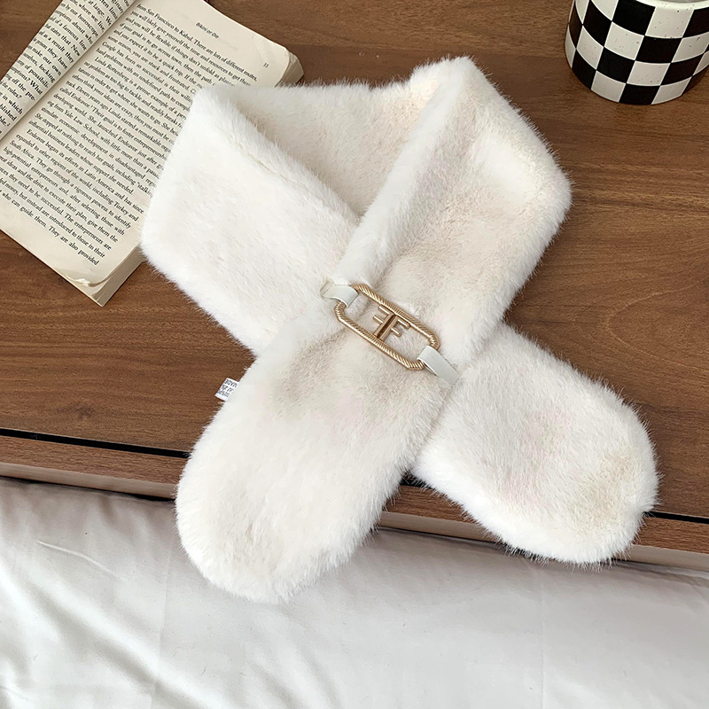 Otoño y invierno bufandas mujeres 2025 nuevo estilo coreano caliente engrosado versátil imitación de lana de seda lindo buñuelo al por mayor