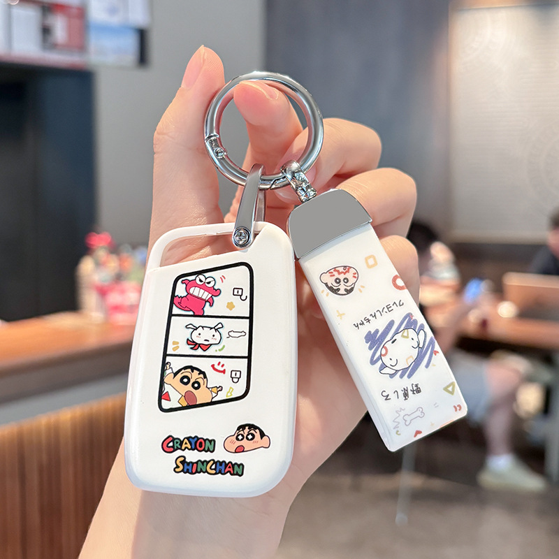 Volkswagen Magotan Key Cover Passat New Model Cc Cartoon Protective Case Full Cover Gte Crayon Shin-Chan Keychain for Men and Women Volkswagen Magotan Key Cover Passat New Model Cc Cartoon Protective Case Full Cover Gte Crayon Shin-Chan Keychain for Men and Women