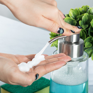 Factory Produces Stainless Steel Foam Pump Heads, Bathroom Press-Type Hand Sanitizer Foam Heads, 45mm Large-Mouth Liquid Bottle Press