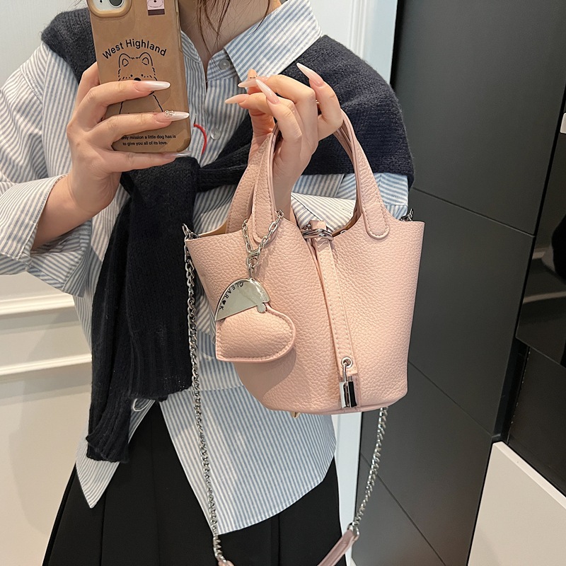 Borsa hobo a secchiello effetto litchi donna borsa a spalla_voghion.com