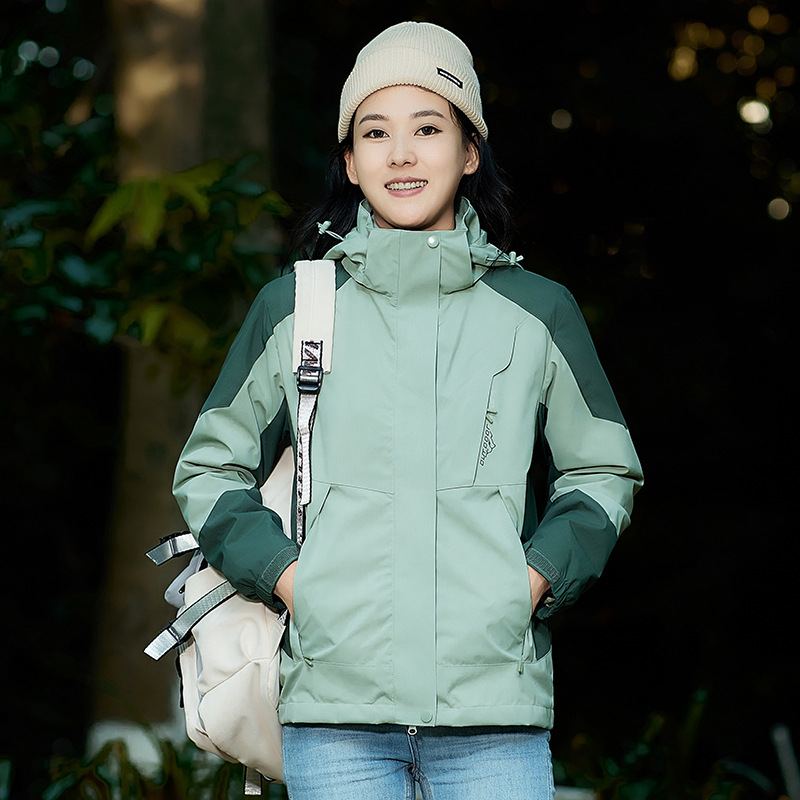 3 - en - 1 ropa de asalto para hombres al aire libre dos piezas de relleno de terciopelo interior otoño invierno montañismo impresión de logotipo fijo ropa de trabajo mujer