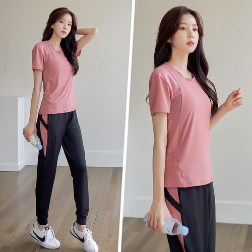 Women's Yoga Set 2024 Summer New Quick-Drying Exercise Clothes Loose and Slimming Gym Running Set