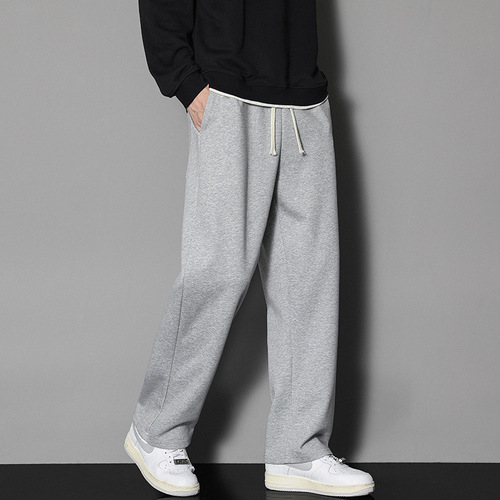 Fashionable and versatile wide-leg sweatpants for men, new spring and autumn lightweight and breathable casual pants for men and women, simple straight pants