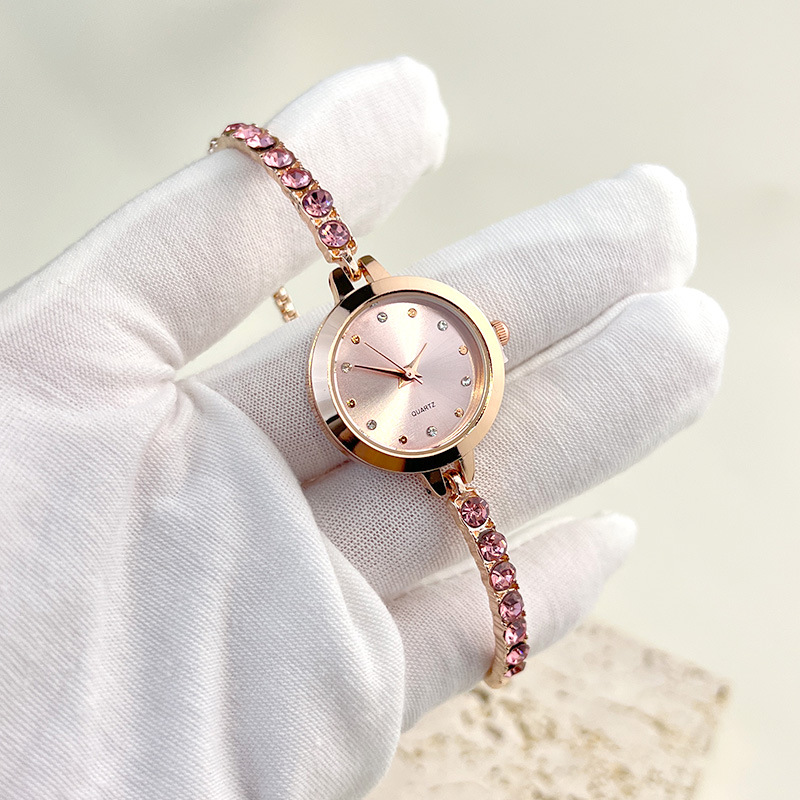 Women's Quartz Watch Colorful Diamonds Bracelet Style Elegant_voghion.com