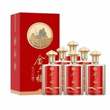 金六福福禄绵长53度清香型白酒整箱500ml*6瓶纯粮礼盒装批发