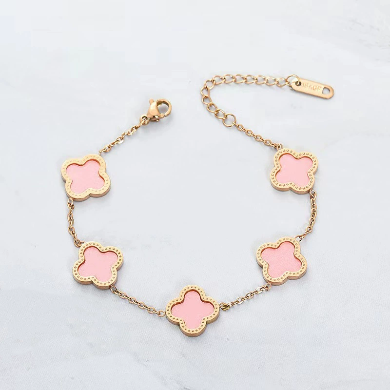 Ювелирное изделие Fashion Four-Leaf Clover браслет, из нержавеющей стали и варианты 18K, разнообразие цветов, не тускнеют