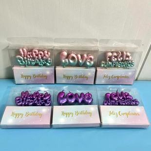 Factory wholesale New Starry Sky birthday candle mermaid color niche happy cake decoration English Spanish wax
