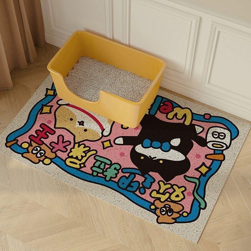 卡通可爱猫砂盆垫耐脏易打理控砂落砂防外溅超大号丝圈过滤宠物|undefined