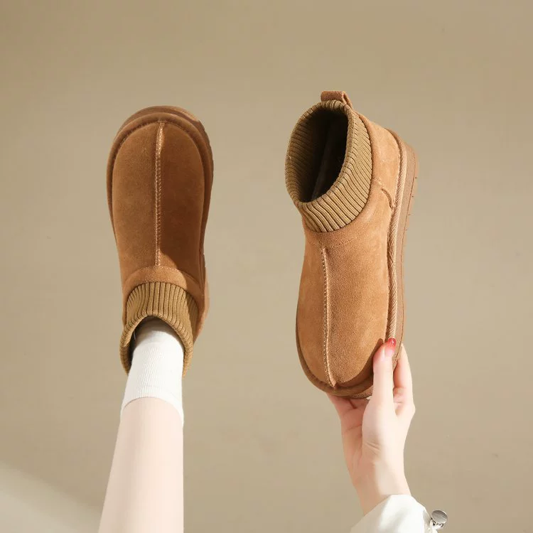 Winter keep warm knitted boots platform