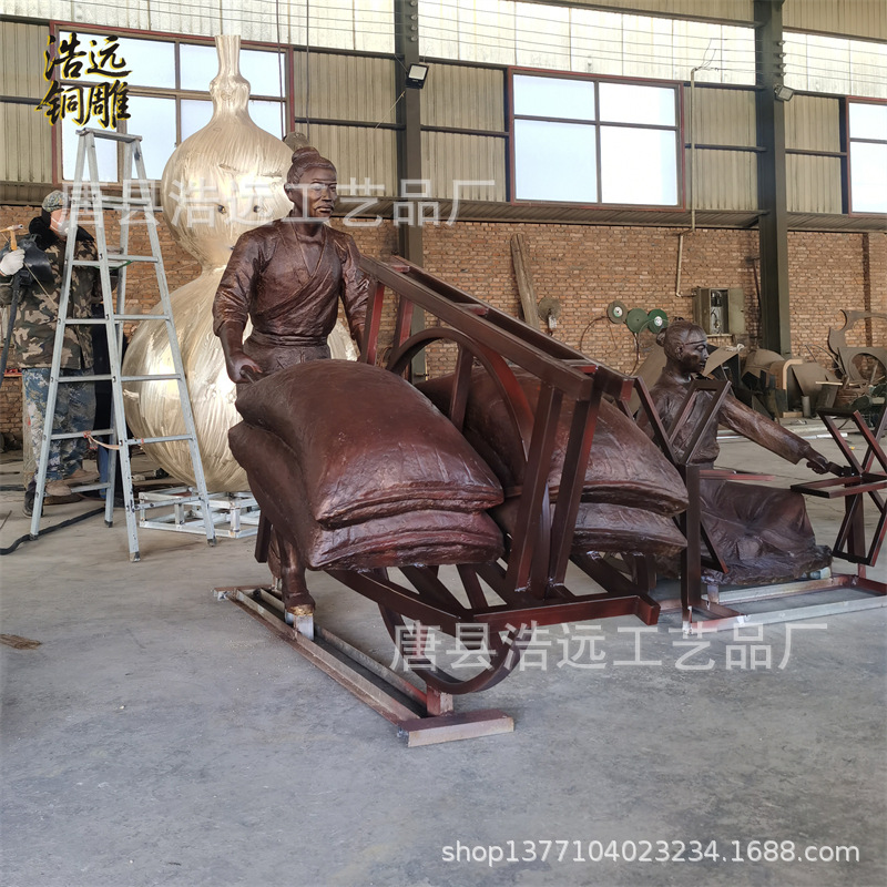 定制街头文化艺术雕像 城市主题纺织劳作人物雕塑  支持来图加工