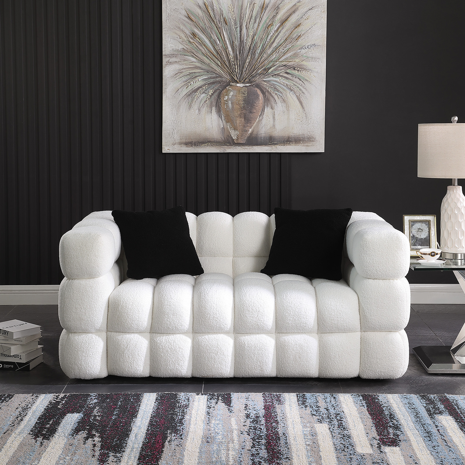 Estilo japonés sofá de cuero nórdico pequeño estilo simple moderno de sala de estar de tres personas sofá artístico de cuero image 1