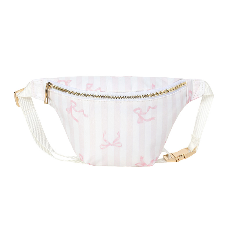 스트라이프 보우 웨이스트 백