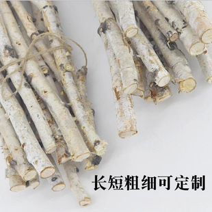细树枝DIY插花树皮白桦木棍干树枝细木棒 幼儿园手工天然干树-阿里巴巴