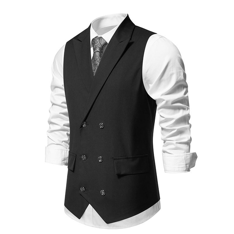 Gilet Homme Enlision Double Boutonnage - Gilet Slim Affaires Formel Pour Mariage Ou Bureau
