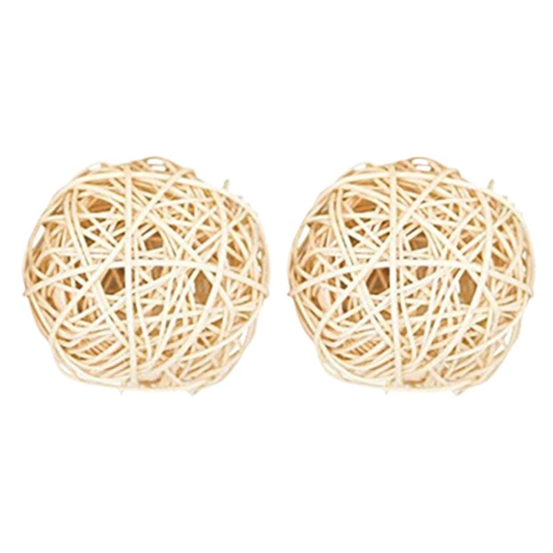 Мелкие принадлежности для домашних животных Шиншилла Хомяк кролик попугай укус коренных зубов натуральный цвет ротанговый шар ручной работы мяч оптом