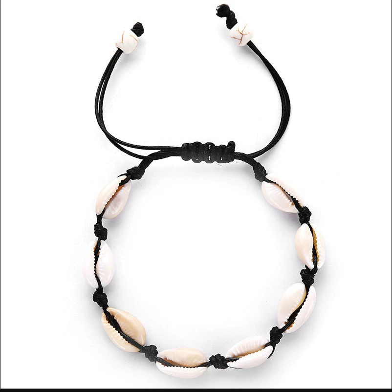 Woven Shell Bracelet, Adjustable 18 cm, European-style Simple Elegant Accessory
