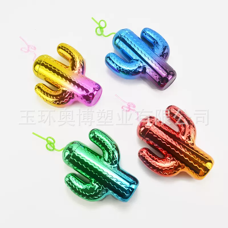 现货20oz新款环保电镀仙人掌杯水杯创意果汁杯圣诞节派对杯饮料杯