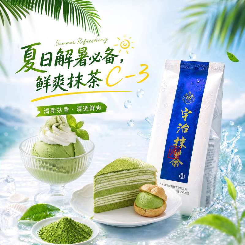 Uji Matcha C-3 - Cream for factory use in ice cream, desserts, beverages, baking, cakes, and chocolates Uji Matcha C-3 - Cream for factory use in ice cream, desserts, beverages, baking, cakes, and chocolates