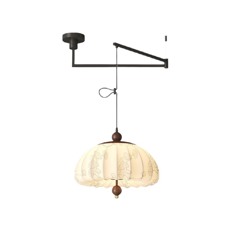 Iluminación de sala de estudio de dormitorio de estilo medio, sentido de la estética de Song, estilo de silencio de alta gama, protección ocular de espectro completo, candelabro de balancín de restaurante