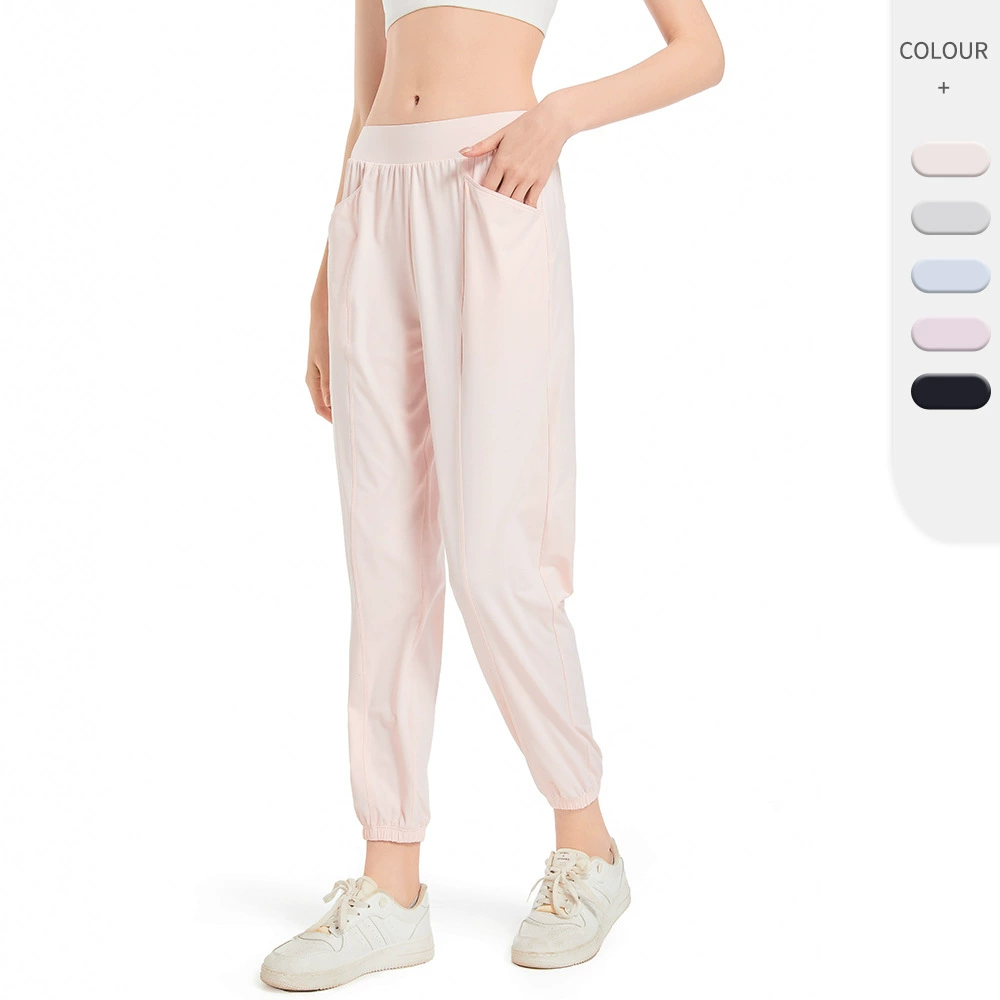 Женские летние свободные спортивные штаны Ice Sense, быстросохнущие дышащие штаны для бега и йоги, эластичные штаны для фитнеса JY718