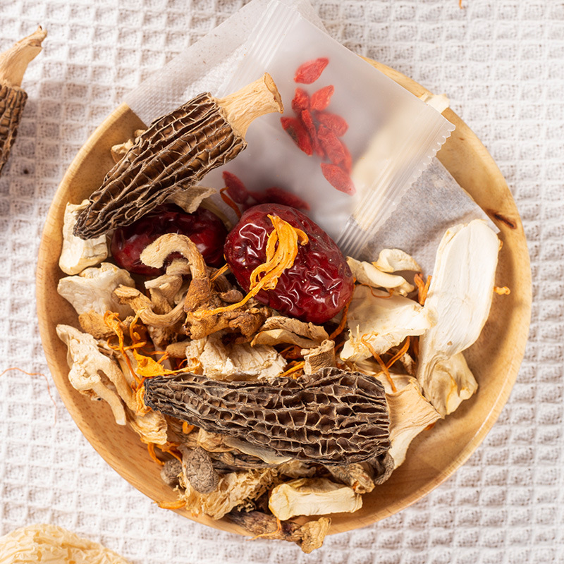 Colorful Mushroom Soup Buns Wholesale Kuaishou Live Broadcast Same Style Yunnan Mushroom Buns Bamboo Fungus Dried Goods Mushroom Soup Buns