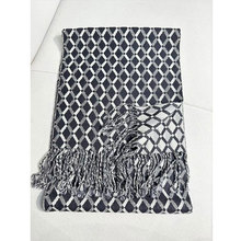 RJCC跨境批发羊毛菱形格子流苏男士围巾舒适保暖双面提花商务男