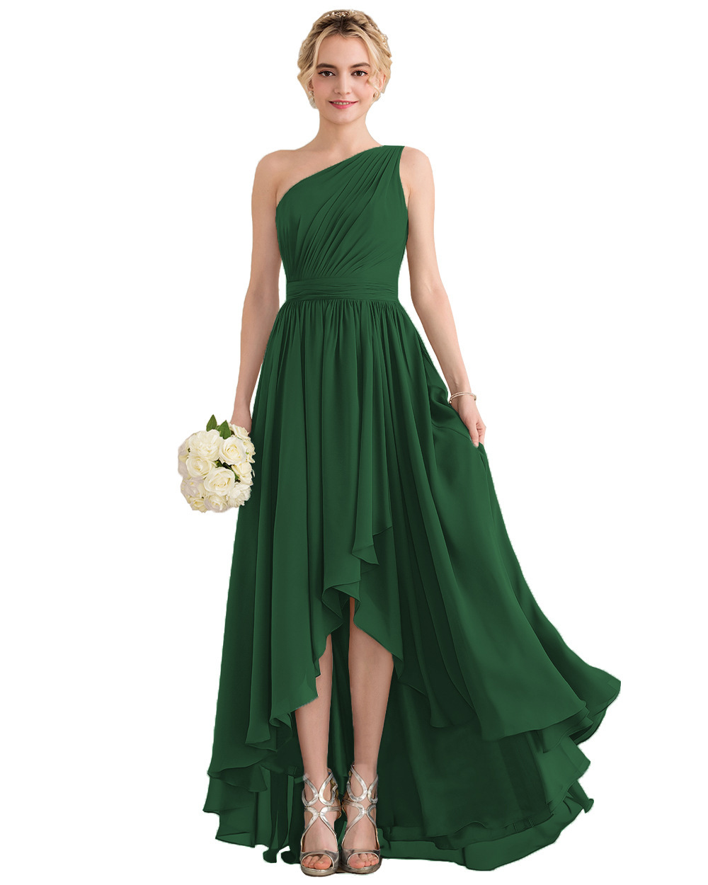 Vestido de noche para mujeres verano 2026 nuevo temperamento hombro pequeño cola celebridad fiesta de cumpleaños vestido diario