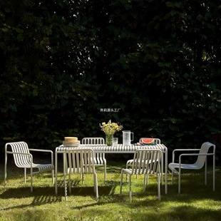 Outdoor Leisure Tables and Chairs Modern Waterproof Sun Protection Balcony Courtyard Open-Air Outdoor Milk Tea Shop Cafe Table and Chair Combination