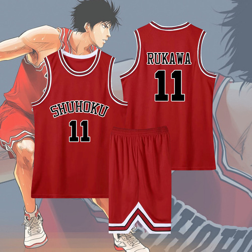 Slam Dunk jersey printed Sakuragi Hanamichi Rukawa Kaede men's and women's short-sleeved Shohoku team children's basketball uniforms fake two pieces