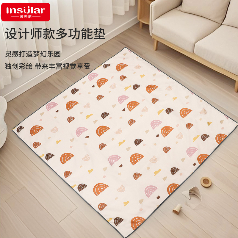 Yinxiuli 滑り止め子供用ハイダイニングチェアクッションフロアマットゲームマット防水ピクニックマットベビークロールマットクロスボーダー|undefined