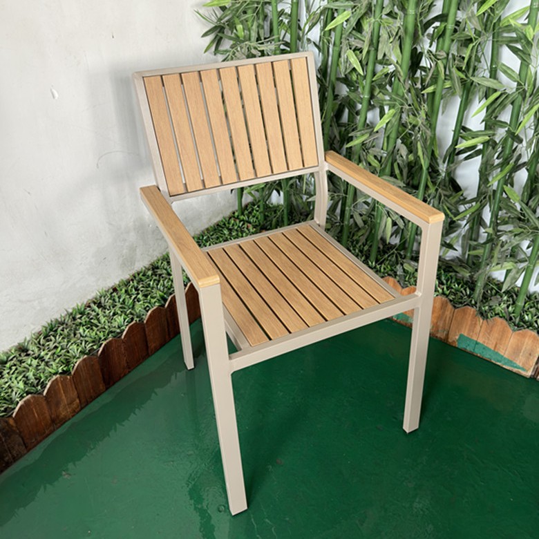 Mesas y sillas de patio al aire libre, mesas grandes, balcones, campamentos de ocio, mesas y sillas de madera de plástico de madera anticorrosiva, mesas exteriores de café y té con leche