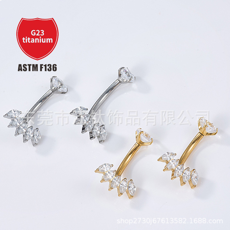 Pointed titanium steel lip stud product view