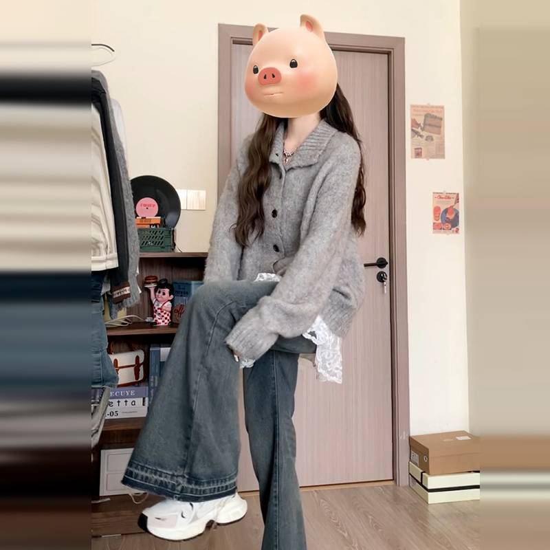 Spring knitted cardigan, jacket, Korean style