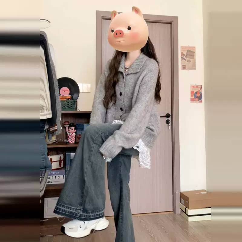 Весенний вязаный кардиган, жакет, корейский стиль