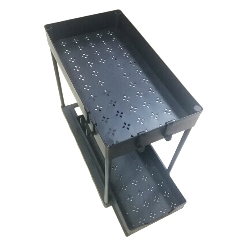 Amazon-estante de almacenamiento debajo del fregadero de doble capa, organizador de encimera para cocina y baño, estante de almacenamiento para condimentos y especias